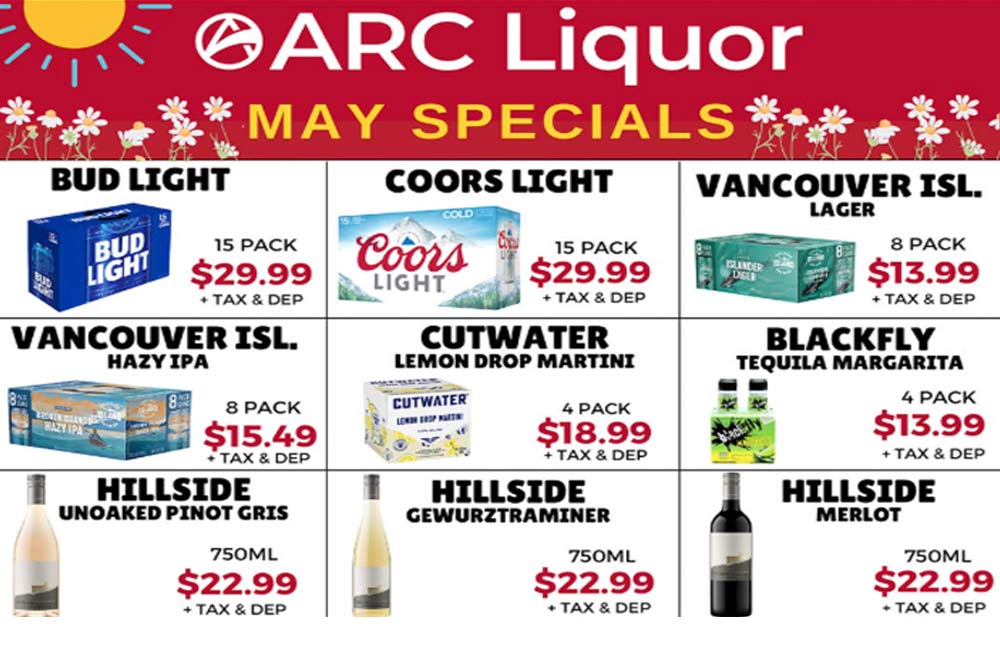 Monthly specials at ARC Liquor Harvey Ave