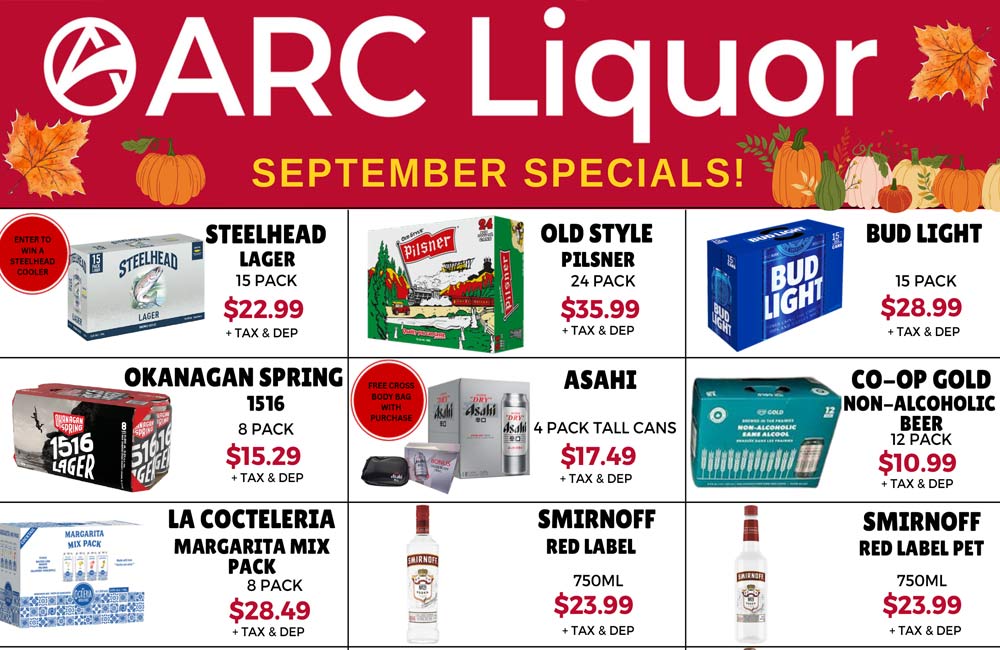 Monthly specials at ARC Liquor Harvey Ave